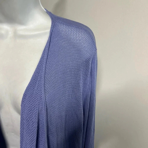 Emaline Women’s 2X  Purple Open Front Topper Cardigan Waterfall Semi Sheer - Picture 2 of 10